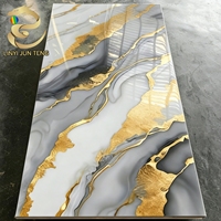 Paneles de Pared Modernos de PVC Impermeables y Ecológicos, Fáciles de Instalar, Diseño de Mármol UV, Paneles Decorativos para Interiores de Baños