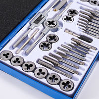 Kit de 40 pièces de tarauds et filières métriques M3-M12 en acier allié, outils de filetage manuel interne et externe industriels avec mallette, fabricant OEM