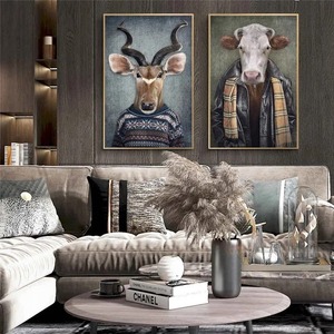 Pittura su tela Art Deco con animali astratti retrò <span class=keywords><strong>da</strong></span> parete con vestito di elefante leone per soggiorno decorazioni per la casa <span class=keywords><strong>Poster</strong></span> - Product Image 2