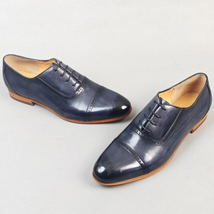 Men's English Style Genuine Leather Lace-Up <b>Wedding</b> Office <b>Shoes</b> Hand-Painted Candy Color Lightweight Anti-Slip Spring Summer - Product Image 5