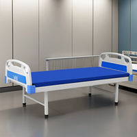 Lit médical de qualité supérieure A001 avec réglage manuel, cadre métallique et table de service