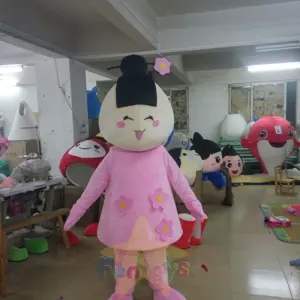 Funtoys - Fantasia de mascote de cosplay para adultos, boneca de desenho animado rosa, adereços para performance de palco