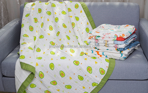 Selimut Bayi Baru Lahir Bahan Muslin Lembut Terkompresi 100% Katun Organik 6 Lapis Kain Kasa Motif Kartun, Handuk Mandi, Selimut 110x110cm - Product Image 5