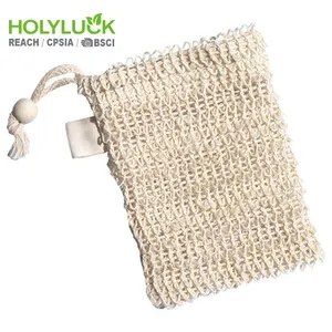 Eco amigável algodão personalizado sabão sisal papel sacos saver bolsa granel pe espuma sabão net malha saco