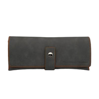 Étui à lunettes de luxe en PU avec logo personnalisé, étui à lunettes de soleil portable, étui à lunettes à bouton-pression