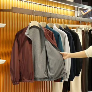 <span class=keywords><strong>Giacca</strong></span> a Vento Casual da <span class=keywords><strong>Uomo</strong></span> Nuovo Stile Preppy, Giubbotto Sottile Reversibile con Cerniera, Capospalla <span class=keywords><strong>Oversize</strong></span> Stile Varsity con Colletto Alto - Product Image 1