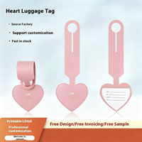 Étiquettes de bagages personnalisées en PVC ou en cuir PU pour sacs à dos, valises et bagages de voyage – Forme cœur personnalisable