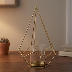 Portavelas de linterna de Metal geométrico nuevo estilo Venta caliente buena calidad diseño de moda soporte de luz de té - Product Image 4
