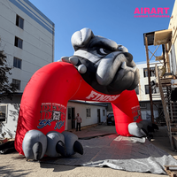 Arche gonflable géante de 5 m en forme de bouledogue avec logo personnalisé pour la publicité d'événements sportifs et de marathons