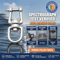 Chaîne d'ancre marine en acier inoxydable 316, manille pivotante, œil, mâchoire, anneau rotatif 8x88mm, accessoires de gréement pour bateau, yacht, bateau