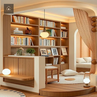 XINGRUO Meuble TV sur mesure en bois grainé avec étagères de salon, armoire de rangement personnalisée pour appartement, hôtel, villa