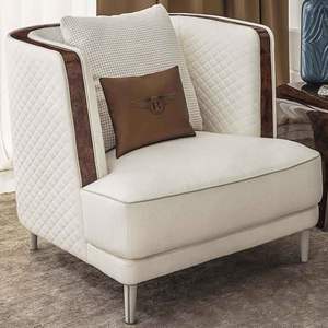 Cómodo sofá Seccional de cuero italiano relajante diseño minimalista moderno de acero inoxidable de alta calidad Foshan - Product Image 4