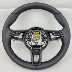 Volante de Cuero para <span class=keywords><strong>Porsche</strong></span> Panamera Cayenne 997.2 991.2 992 958 957 Sport 718 981 991 996 Macan <span class=keywords><strong>Cayman</strong></span> 911 - Product Image 6