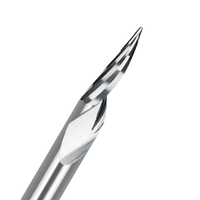 Fraise en carbure de tungstène DIAOKE ZD pour gravure 3D, pointe en V, simple denture, 10 mm, 20/30/45/60 degrés, pour sculpture, ODM/OEM, HRC55