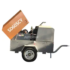 S160cfm – compresseur d'air à vis diesel Portable 160 cfm 7bar, compresseur diesel pour minage, compresseur d'air pour machine de forage