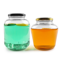 Grand pot de conservation en verre de 1,5 L (1500 ml) avec couvercles à vis de 110 mm pour cornichons, concombres, sucre, nourriture pour animaux de compagnie, style chinois