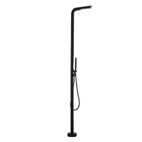Colonne de douche en acier inoxydable brossé, robinet de sol extérieur, douche verticale à effet pluie, double pommeau en céramique, certifiée CE SASO UPC
