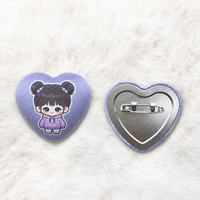 Broche Cœur Personnalisée Vigreat avec Base Métallique, Badge en Tissu Imprimé sur Mesure, Article Décoratif pour Collection Cadeau