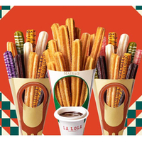 Boîte d'emballage alimentaire écologique pour churros, boîte à emporter pour snacks, boîte à frites, boîte à churros personnalisée avec insert pour coupelle de sauce