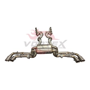 Système d'échappement complet en acier inoxydable Vortex Performance compatible avec Ferrari F430, collecteurs Valvetronic, silencieux Catback, pièces de tuning - Product Image 3