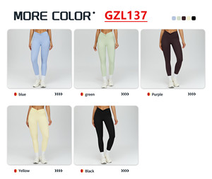 Short de yoga sculptant GZL137 à taille torsadée pour un fessier galbé et une taille définie, avec effet push-up et coutures 3D – Legging de sport - Product Image 3