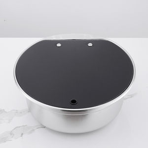 Évier rond en acier inoxydable 304 pour camping-car avec robinet pliable et couvercle en verre trempé pour cuisine de camping-car, bateau, <span class=keywords><strong>caravane</strong></span> - Product Image 4