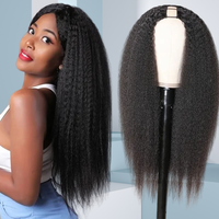 Perruque en cheveux humains Remy U-Part lisses, vente en gros, perruques U-Part en cheveux humains bruts vietnamiens, cuticules alignées, lisses et crépus, les plus vendues