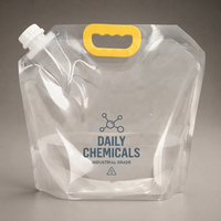 Pochette à bec verseur en matériau laminé PA/PE robuste avec bouchon à vis pour l'emballage de produits chimiques et de produits chimiques ménagers liquides