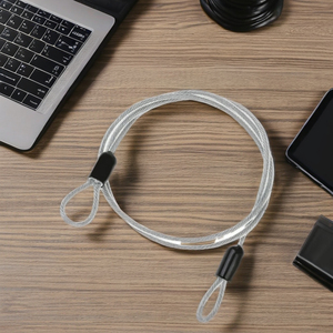Cuerda trenzada de doble bucle, cubierta de plástico, herramienta de montaje colgante, corte soldado, <span class=keywords><strong>Cable</strong></span> recubierto de <span class=keywords><strong>acero</strong></span> de seguridad, bloqueo de equipaje, corte de alambre plano - Product Image 4