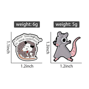 Broches en émail amusantes et grincheuses sur le thème de l'opossum, citation sarcastique sur l'opossum, je ne peux pas vivre, rire, aimer, broche de revers, vente en gros - Product Image 6