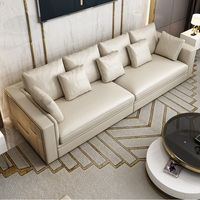 Salon Lounge Suite Cuir Italien Personnalisable et Designs Canapé Ensemble Mobilier Moderne Maison 7 Places Sofaset Sport Ensemble