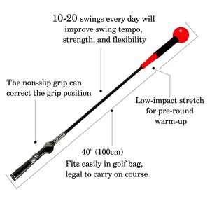 Entrenador de Swing de Golf de 80, 100, 115 y 120 cm con Empuñadura de Goma, Palo de Entrenamiento para Mejorar el Swing de Golf - Product Image 5
