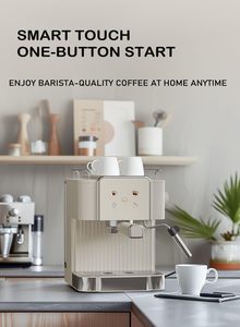 Machine à expresso semi-automatique 15 bars 1300W en acier inoxydable, cafetière domestique avec réservoir d'eau de 1,8L et fonctionnement facile - Product Image 4
