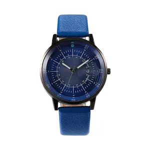 Montre Blu-ray à cadran en spirale pour hommes, montre d'affaires à grand bracelet dorée classique, nouveau Style coloré pour hommes