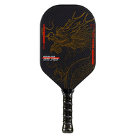 Raquette de pickleball TUOYUAN en fibre de carbone T700 avec logo personnalisé, design Dragon Doré thermoformé de 14 mm