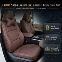 Housse de siège auto pour Toyota Prado 2025, imperméable, en cuir Nappa et polyester, ensemble complet avant et arrière, vente en gros, fabricant OEM
