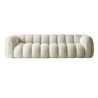 Nouveau Canapé Sectionnel Nuage en Laine d'Agneau Tendance 2025 de Style Minimaliste Français, Meuble de Salon en Tissu