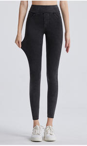 Usine Femmes Butt Lift Fitness Yoga Jeggings <span class=keywords><strong>Taille</strong></span> <span class=keywords><strong>Haute</strong></span> Contrôle Du Ventre <span class=keywords><strong>Jean</strong></span> Leggings Avec Poches - Product Image 5
