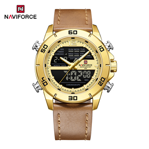 NAVIFORCE 9253L Montre de sport analogique mode cuir Quartz Digital Wristwatches Day and Date Display Waterproof Clock for Men - Product Image 2