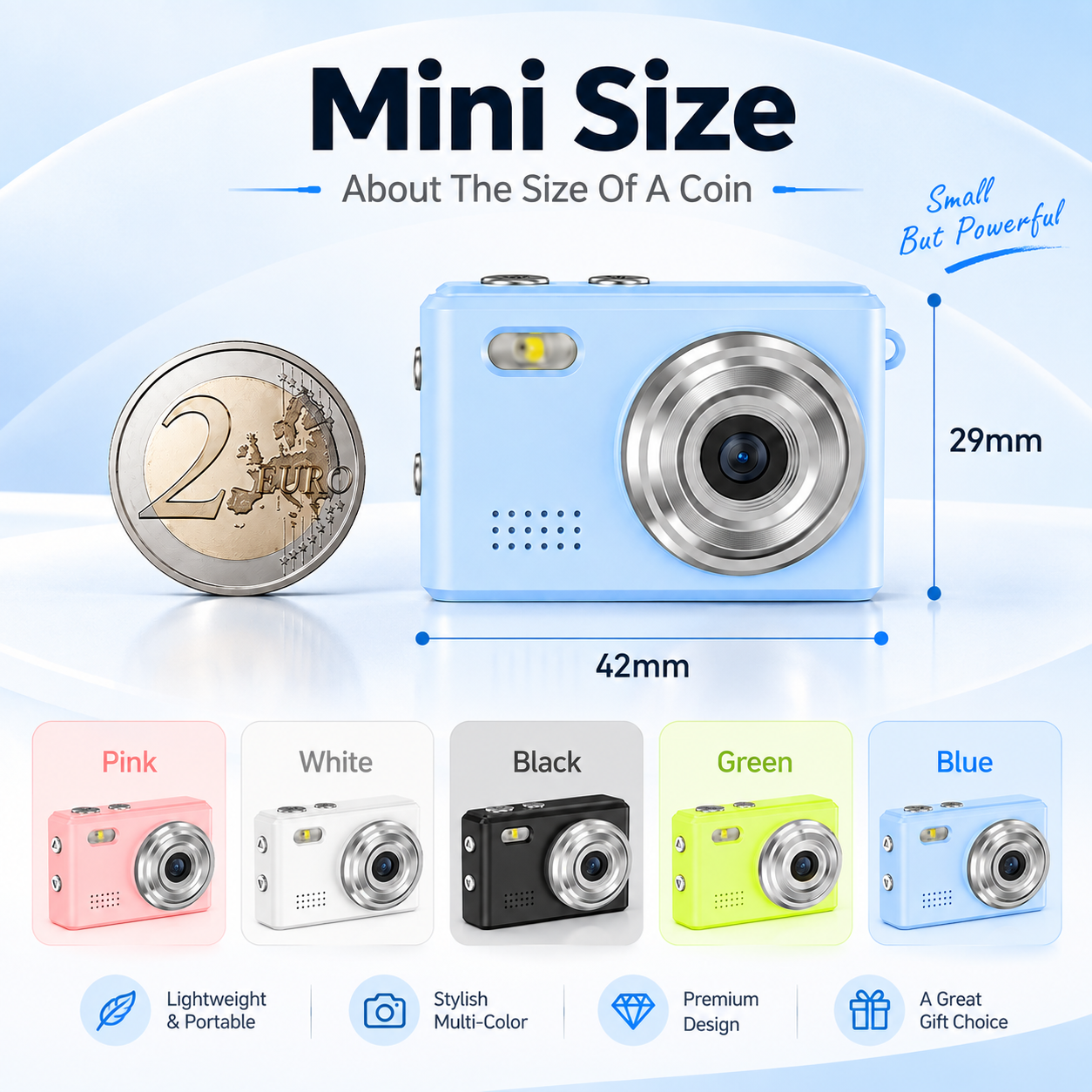 Hottest Mini <strong>Digital</strong> <strong>Camera</strong> <strong>2026</strong> 1080P Video Keychain <strong>Camera</strong> MicroSD 2MP Lightweight Button-Shaped Built-in LED Flashlight