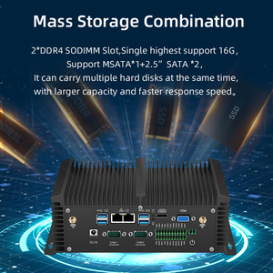 Mini PC Helorpc I7 7500U <span class=keywords><strong>I5</strong></span> 7200U I3 4005U, Win10 Linux RS232 MSATA, Doble Gigabit VGA, 8 USB, Computadora Industrial sin Ventilador - Product Image 3