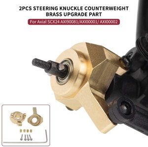 2 unidades de rótulas de dirección de latón negro para coche RC eléctrico <span class=keywords><strong>AXIAL</strong></span> <span class=keywords><strong>SCX24</strong></span> a escala 1/24, mejoras metálicas - Product Image 5