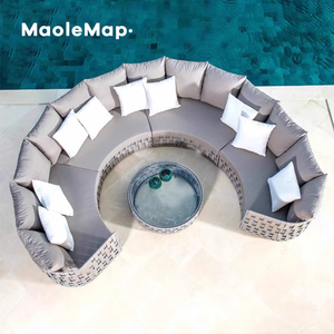 Muebles de restaurante, salón de Hotel, sofá, cafetería, Jardín nórdico, patio de ratán moderno, sillas de piscina rústicas de mimbre para exteriores de lujo - Product Image 5