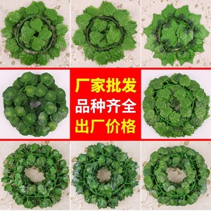 ใบองุ่นประดิษฐ์สีเขียว พวงดอกไม้ไหม ตกแต่งภายในและภายนอกอาคาร - Product Image 2