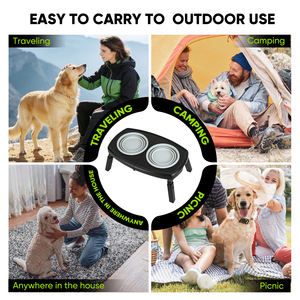 Comedero para Perros de Silicona y ABS, Ajustable en Altura, con Marco de Plástico, 3 Alturas, 2 Tazones Plegables de Silicona - Product Image 5