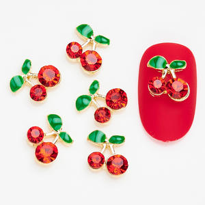 Lot de 20 <span class=keywords><strong>strass</strong></span> 3D en alliage cerise, diamants en cristal <span class=keywords><strong>rouge</strong></span> et rose, breloques pour ongles, style mignon, effet bling-bling, pour nail art DIY – Vente flash - Product Image 5