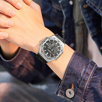 Montre numérique sportive personnalisée pour homme FB0030, chronographe en acier inoxydable, calendrier, alarme, multifonction, résistante à l'eau 5 BAR