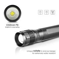 Wason 10W allemagne P8 Led 800 Lumens haute puissance en aluminium 4 * AA lampe de poche Rotation Zoom IP67 plongée étanche torche Led