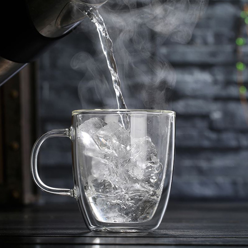 Comfortable drinking Smooth incision Borosilicate Insulated Double Wall cup