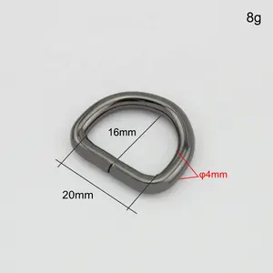 Nolvo World 20mm 3/4" Customized D Shape Hardware Metal Iron Non Welded D Ring For Bag Accessories Handbag DIY